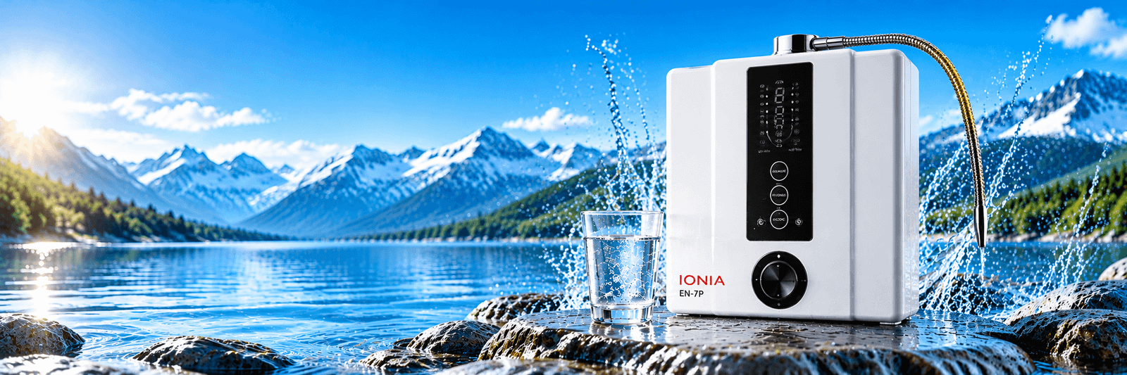Alkaline water pouring
